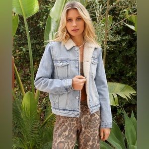 ROLLAS denim sherpa jacket